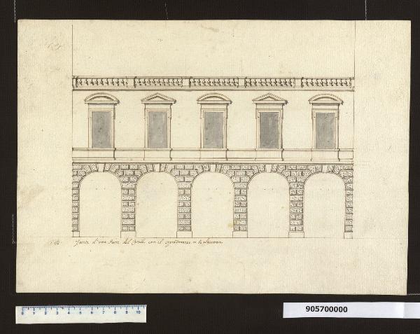 Prospetto est sul cortile di palazzo Kaunitz-Liechtenstein a Vienna