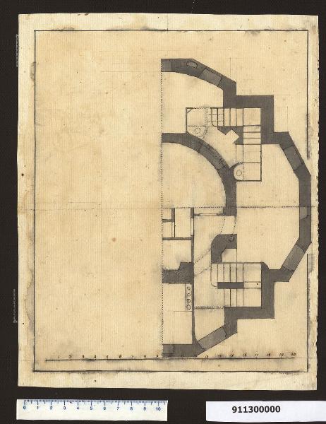 Studio con porzione di una villa a pianta centrale