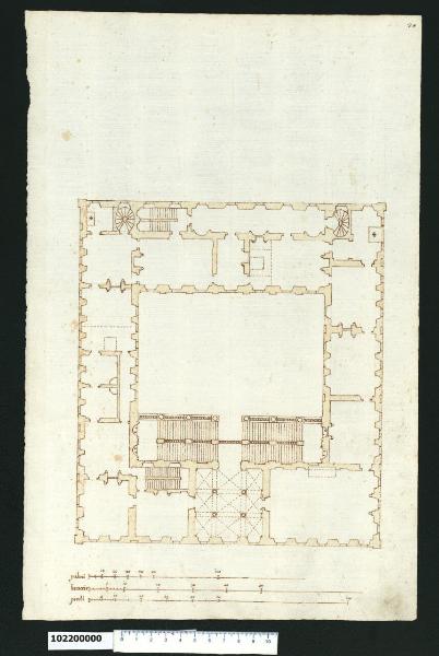 Pianta del primo piano di un palazzo