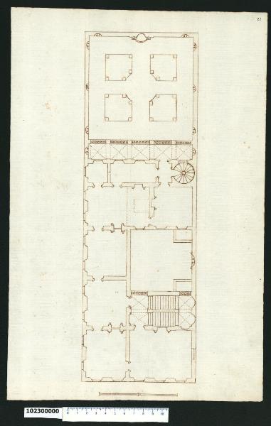 Pianta del primo piano di un palazzo