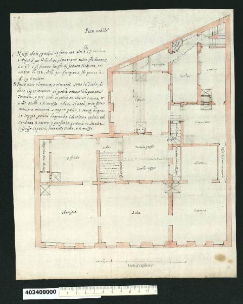 Pianta del piano nobile della casa del generale Heissler a Vienna