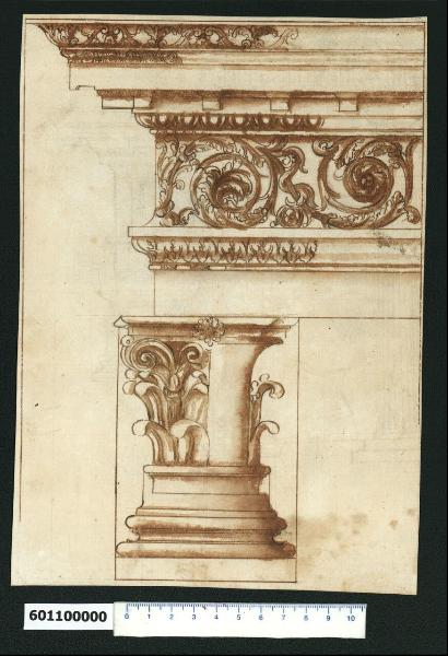 Base, capitello e trabeazione dell'ordine corinzio