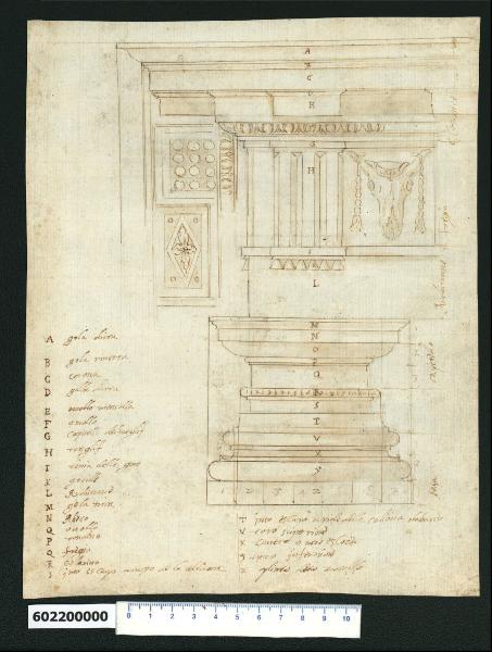 Base, capitello e trabeazione dell'ordine dorico