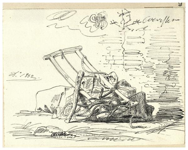 Angolo con attrezzi agricoli (?) (1852)