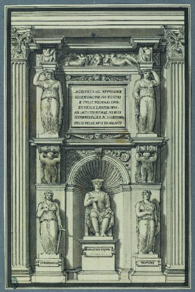 Vincenzo Foppa raffigurato nel frontespizio dell' "Aggiunta all'appendice" di P. Landriani, 1824