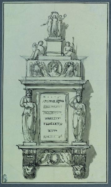 Disegno per il monumento ad Andrea Appiani, 1818-1819