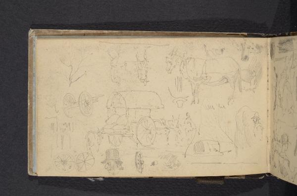 Album n. 1. Carro con asino, asino e figurine