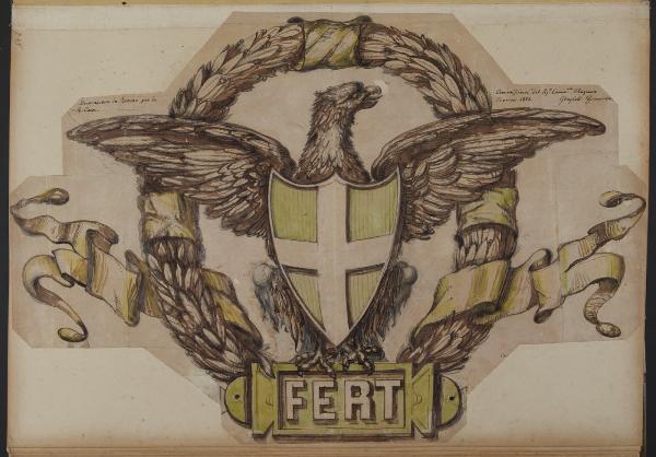 Aquila con stemma e alloro