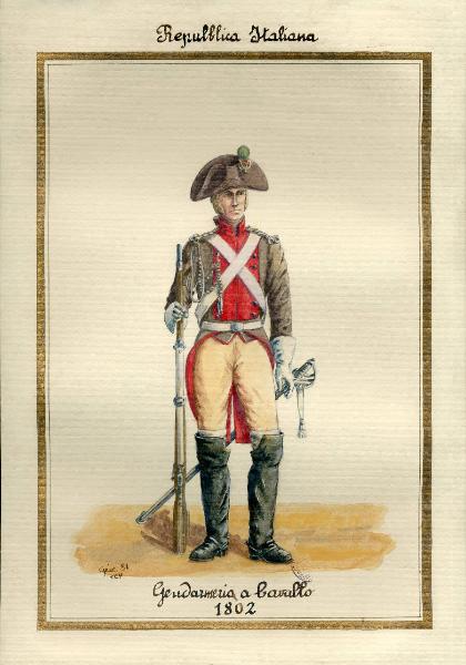 Repubblica Italiana Gendarmeria a cavallo 1802