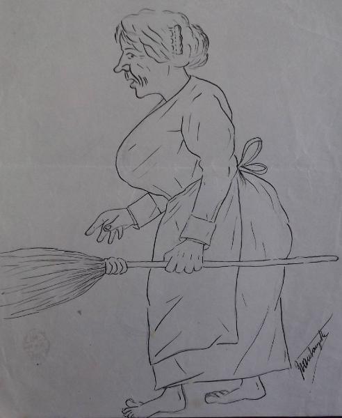 Caricatura di donna anziana