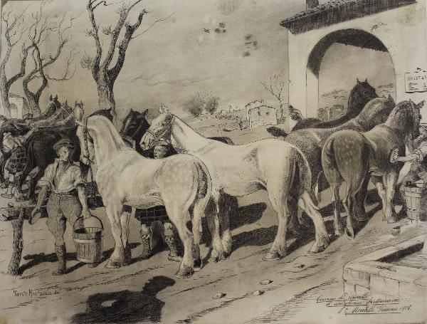 Governo di cavalli d'artiglieria britannica. Montello, Gennaio 1918.