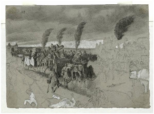 Ritirata della 3a Armata dal Carso. Davanti a Palmanova, 28. Ott.e 1917.
