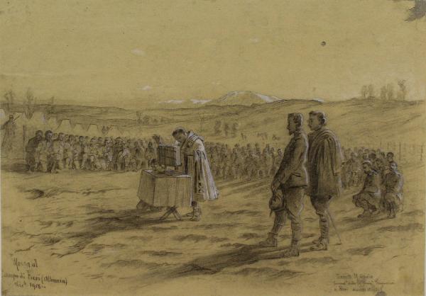 Messa al Campo di Fieri (Albania). Dic.b 1918.-