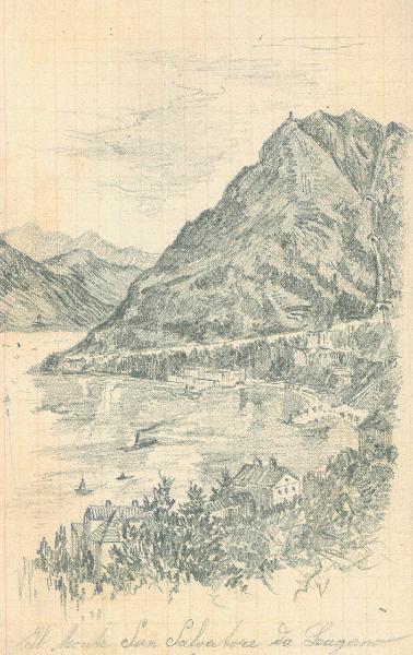 Il Monte San Salvatore da Lugano dalla nuova funicolare.