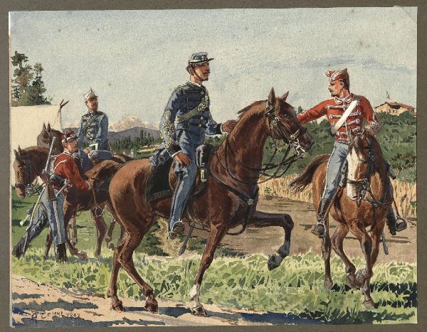 Titolo proprio: Guide a cavallo di Garibaldi nel 1866: 
guida, sergente, capitano e maggiore