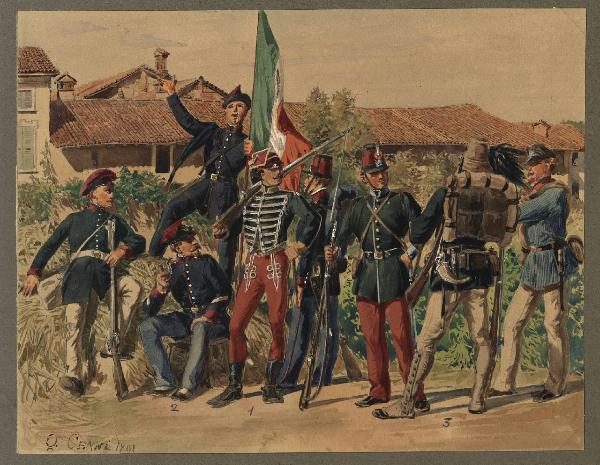 Titolo proprio: Volontari 1848-49: 1.Legione ungherese, 2.Legione polacca, 3.Legionario st
raniero, ed altri