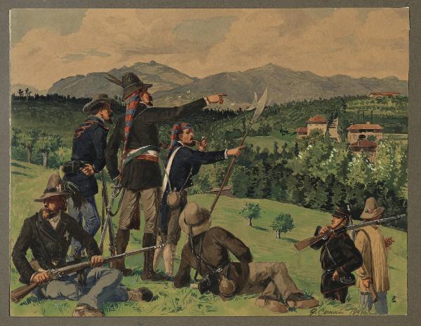 Titolo proprio: Volontari lombardi 1848: 1.Legione Manara, 2.Legione Simonetta, 3.Bande de
l Tirolo, 4.Legione Beretta, ed altri