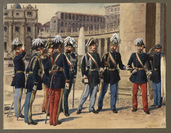 Titolo proprio: Generali ed ufficiali aiutanti di piazza della Repubblica Romana 1848-49 d
avanti a S. Pietro