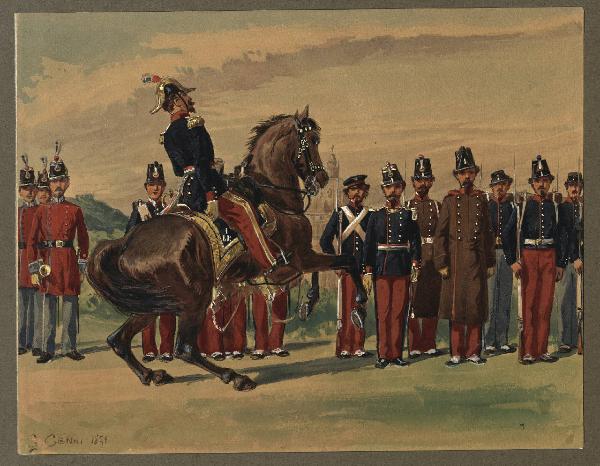 Titolo proprio: Repubblica Romana 1848-49: rivista del 1° reggimento di fanteria di linea