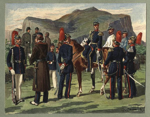Titolo proprio: Governo provvisorio di Sicilia 1848-49: soldati e ufficiali della Guardia 
Nazionale, Municipali e ufficiale sanitario