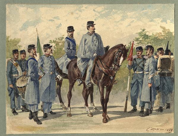 Titolo proprio: Tamburo, ufficiali, sottufficiali e soldati, brigata "Parma" di Fanteria d
i linea in tenuta da campagna