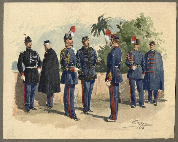 Titolo proprio: Uniformi ottocentesche di fine secolo del Principato di Monaco