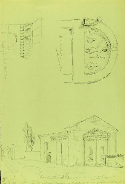 Veduta e particolari architettonici e decorativi della chiesa di San Colombano a Vaprio d'Adda