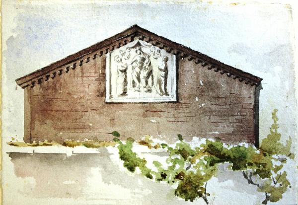 Particolare della facciata della chiesa di San Rocco alla Lupetta a Milano