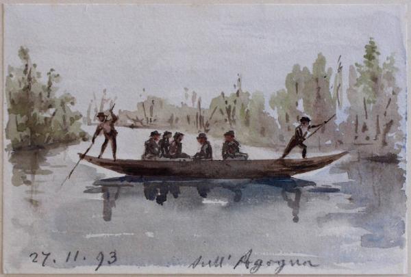 Imbarcazione tradizionale per trasporto passeggeri sul fiume Agogna