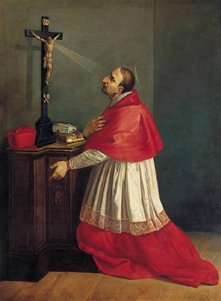 San Carlo Borromeo in adorazione del Crocifisso