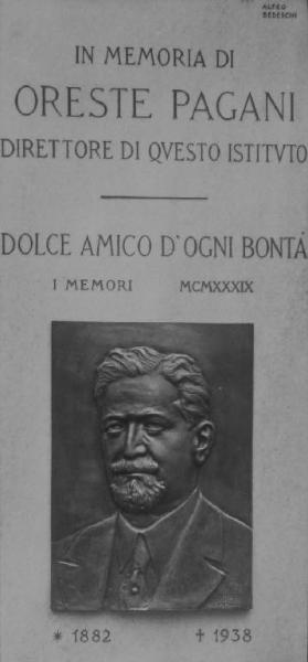 Lapide in memoria di Oreste Pagani