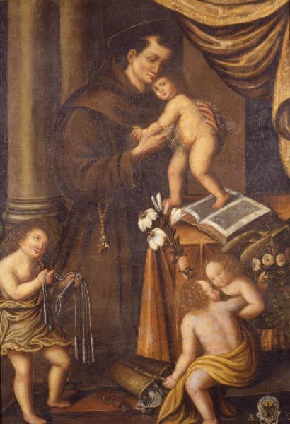 Sant'Antonio di Padova con Bambino, Angeli e simboli della Passione