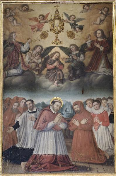 San Carlo Borromeo e confratelli in adorazione dell'ostensorio eucaristico