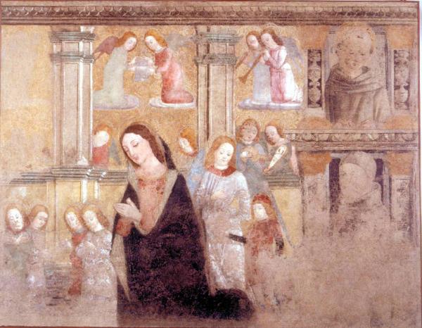 Madonna in adorazione del Bambino con Santi e Angeli musicanti