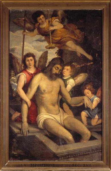 Cristo nel sepolcro e angeli