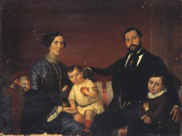 Ritratto di Ernesto Pirola con famiglia