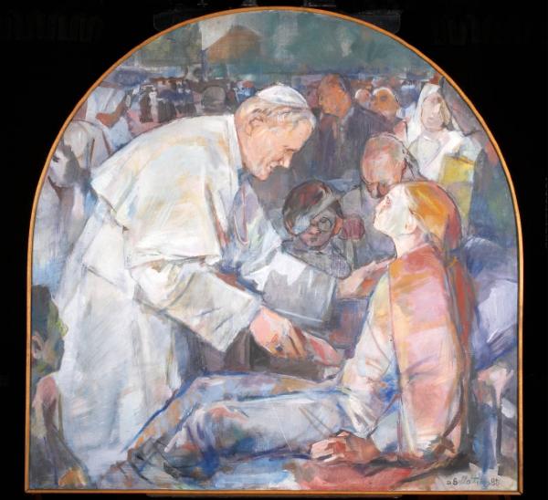 Giovanni Paolo II tra gli ammalati del Policlinico