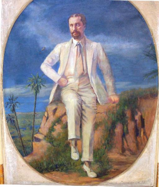 Figura maschile con abito bianco