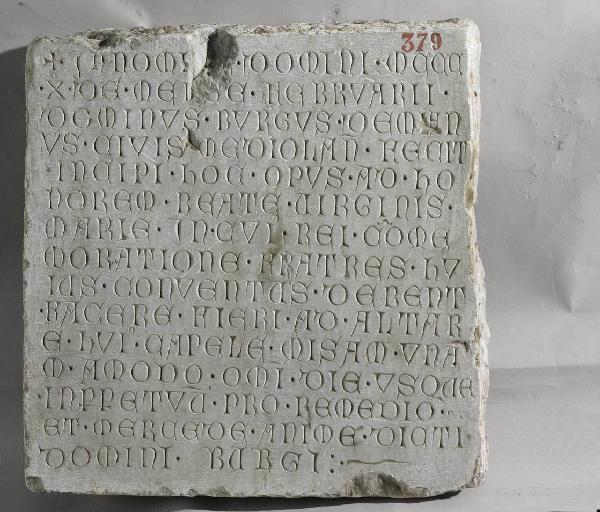 Epigrafe di Borgo Demiano in onore della chiesa del Carmine