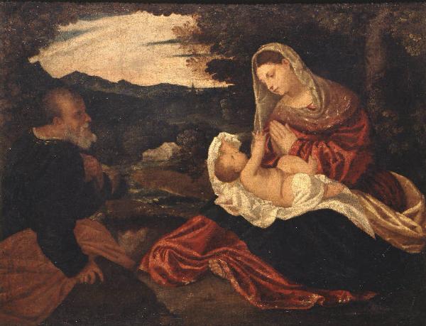 Sacra Famiglia in un paesaggio