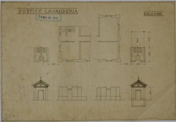 Planimetria della lavanderia (fabbricato n. 31) dell'Ospedale Psichiatrico Provinciale di Milano (Mombello)