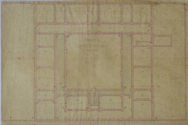 Pianta del fabbricato degli epilettici (n. 14) dell'Ospedale Psichiatrico Provinciale di Milano (Mombello)