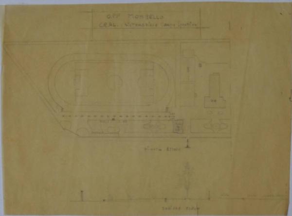 Progetto del campo sportivo dell'Ospedale Psichiatrico Provinciale di Milano (Mombello)