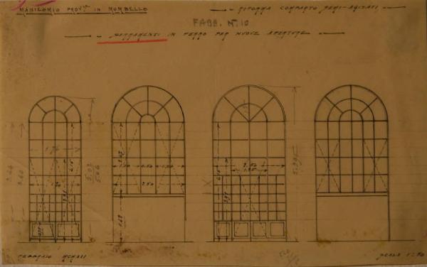 Progetto dei serramenti del fabbricato n. 10 dell'Ospedale Psichiatrico Provinciale di Milano (Mombello)