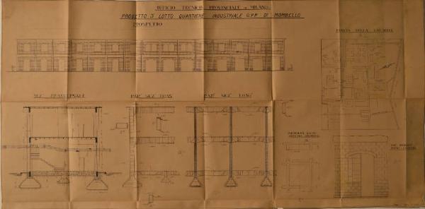 Progetto del 3° lotto del "quartiere industriale" dell'Ospedale Psichiatrico Provinciale di Milano (Mombello)