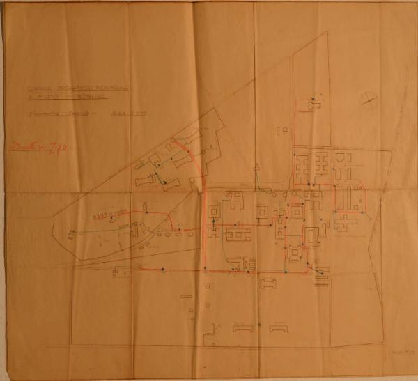 Planimetria degli idranti dell'Ospedale Psichiatrico Provinciale di Milano (Mombello)