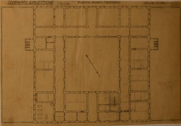 Pianta del fabbricato delle epilettiche (n. 4) dell'Ospedale Psichiatrico Provinciale di Milano (Mombello)