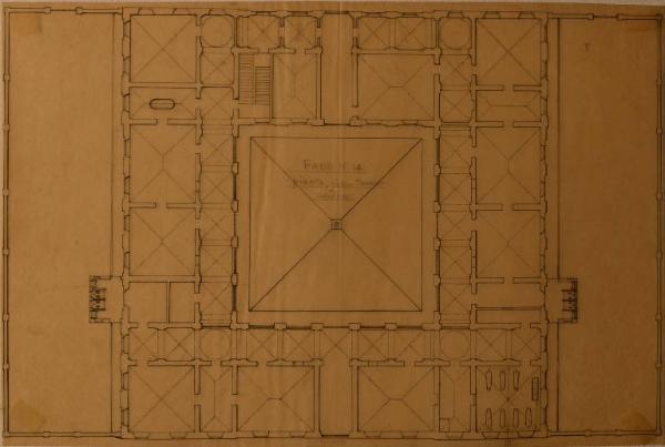 Pianta del fabbricato degli epilettici (n. 14) dell'Ospedale Psichiatrico Provinciale di Milano (Mombello)