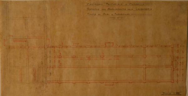 Pianta della lavanderia (fabbricato n. 31) dell'Ospedale Psichiatrico Provinciale di Milano (Mombello)