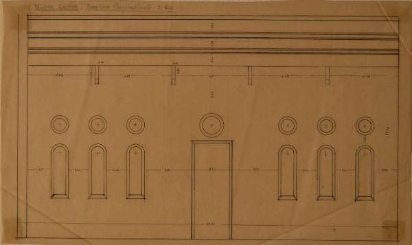 Sezione della nuova chiesa dell'Ospedale Psichiatrico Provinciale di Milano (Mombello)